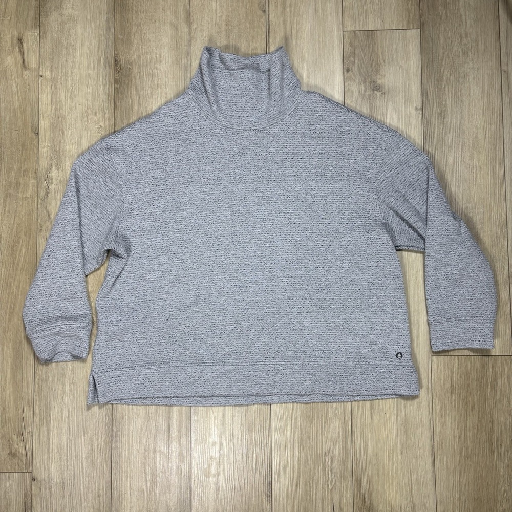 The American Outdoorsman Women's Mock Pullover Sweater Gray Cozy Ribbed Size 3XL